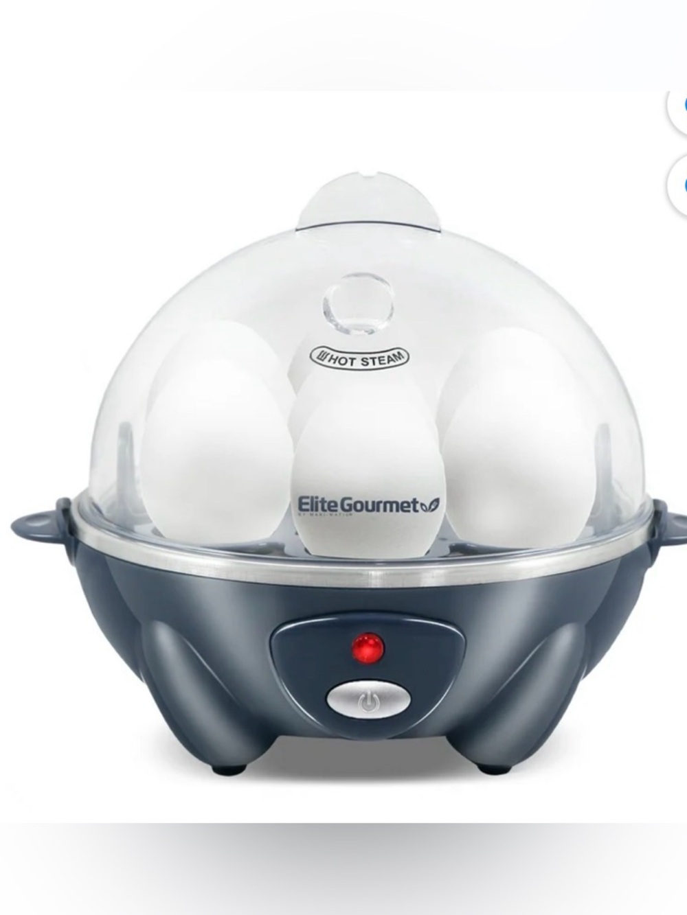 Elite Gourmet White Egg Cooker - Compact 7-Egg Steamer